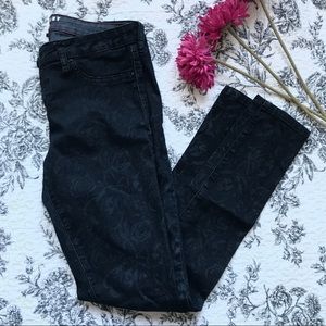 Rose pattered super skinny denim jegging
